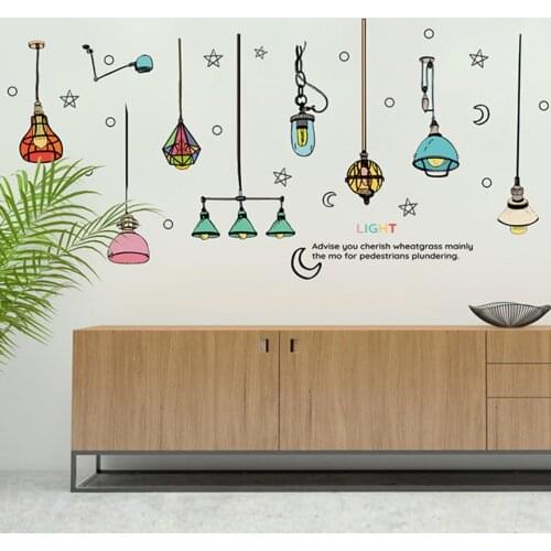 Wall Decals Colorful Ceiling Lights Printed Wall Sticker for Baby Nursery Kid Room Bedroom Décor