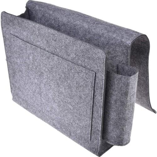 Bed Organizer, Felt Bed Bag Anti-slip Bedside Bag Sofa Bed Hanging Storage for Phone iPad Remote Magzine