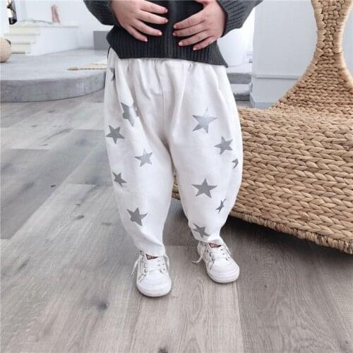 2 3 4 5 6 Years Toddler Girls Pants Casual Korean Star Print Trousers For Girl Spring Autumn Fashion Baby Child Harem Pants 2020