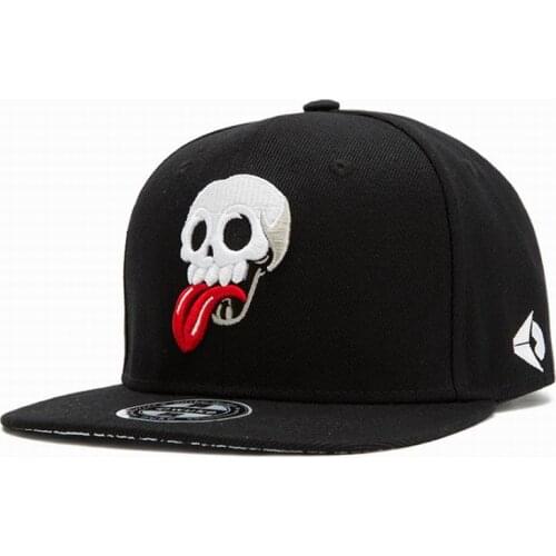 Autumn and Winter Hip Hop European and American Fashion Skull Embroidered Baseball Cap