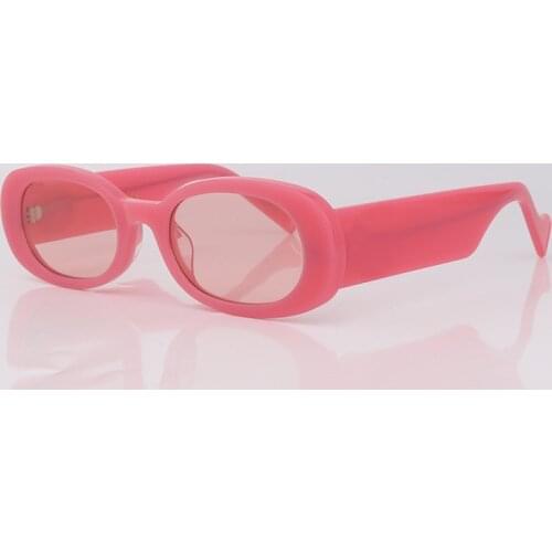 Oval pink Translucent Tinted women sunglasses fashion small lenses sunglasses women