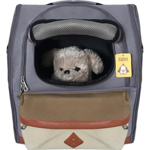 Cat Carrier Bags Portable Breathable Holes Foldable Pet Travel Carrier Backpack For Cats And Small Dogs Double door Bag