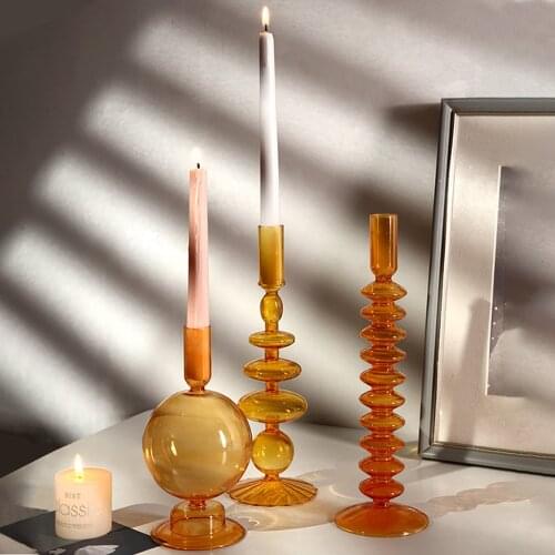 Geometry Candlestick Decorative Coffee Shop Tabletop Candelabrum Glass 4 Models Creative Useful Home Decoration Restaurant