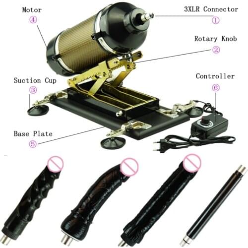 Sturdy Track Stronger Power Sex Machine Gun Automatic Vibrator Love Machine with 3 Big Black Dildos Attachment Adult Toys