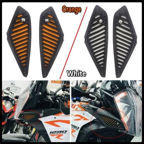 Motorcycle orange and white grille mesh dustproof air filter for 1290 Super Adventure R / S 1290 ADV S / R 2017 2018 2019 2020
