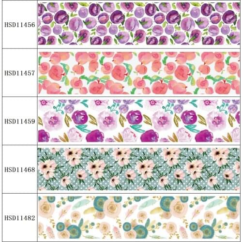 22MM 25MM 38MM 50MM 75mm Printed Pattern on Grosgrain Ribbon for diy ribbon