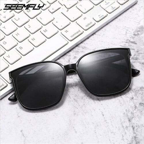 Seemfly Retro Myopic Sunglasses Fashion Men Women Polarized Sun Glasses Black Frame Shortsighted Eyeglasses Diopter -1.0 To -4.0