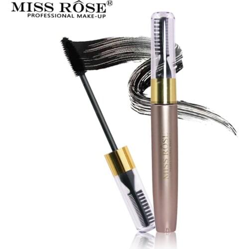 MISS ROSE Black Double Head 3d Mascara Have Brush And Mascara Make Curling Thick Natural Mascara Waterproof Eye Brand Makeup