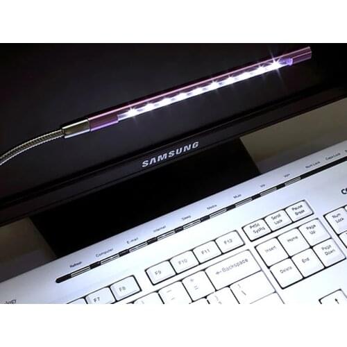 USB LED Night Lights Flexible 5V Laptop Keyboard Reading Lighting USB LED Desk Lamp Silver/Black/Golden/Purple/Blue/Red