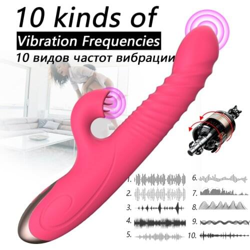 Vibrators For Women Clitoris Vagina Powerful Dual Motor Vibration Telescopic Swing Silica Gel Female Intimate Goods Sexy Sex Toy