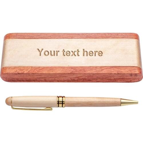 High Quality Wood Pen Set Handcraft Luxury Customize Engraved Logo Business Ballpoint Pen with Wood Box Gift