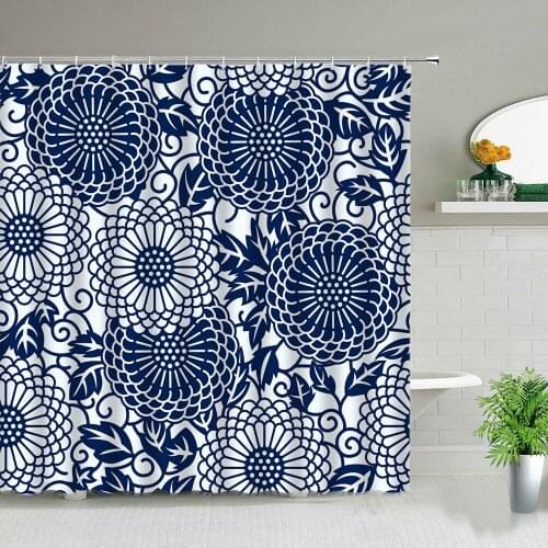 Nordic Style Bohemian Geometric Shower Curtains Frabic Mandala Geometry Waterproof Bathroom Decor Curtain With Hooks Bath Screen
