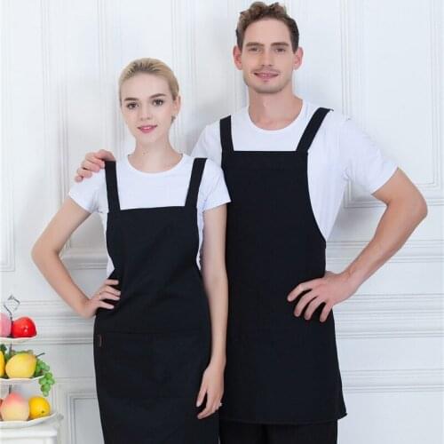 HOT SALE 2-Pack Black Adjustable Bib Apron Water Resistant Belt 2 Pockets Cooking Kitchen Apron Suitable for Women Men Chefs Cou