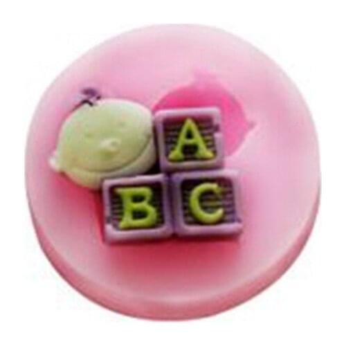 1pc 3D Round Shape Baby ABC Fondant Cupcake Moulds for Cake Decorating DIY Non-stick Chocolate Baking Tools JH101