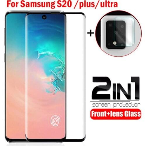 2 in1 For Samsung Galaxy S20 ultra Plus Protective Tempered Glass For Galaxy S20 Plus Screen Protector Camera Lens Galaxy S20