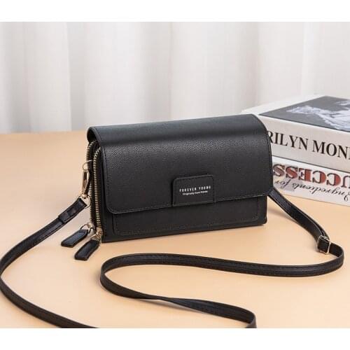 2020 Ladies High Quality Ladies PU Leather Vertical Purse Multifunctional Standard Clutch Messenger Bag Fashion Casual Bag