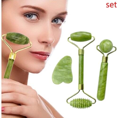 2021 Hot Jade Roller Massager for Face Gua Sha Jade Stone Face Massager Thin Face Lift Anti Wrinkle Facial Beauty Skin Care Tool