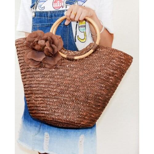 2021 Summer Womens Beach Bag Fashion Vine Put Wheat Grass Flower Grass Bag Wheat Grass Bag Beach Bag in a variety of colors