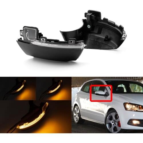 2x For VW Polo MK5 6R 6C Up For Skoda E-Citigo Seat e-Mii Dynamic Side Mirror Blinker Indicator Lamp Led Side Marker Light