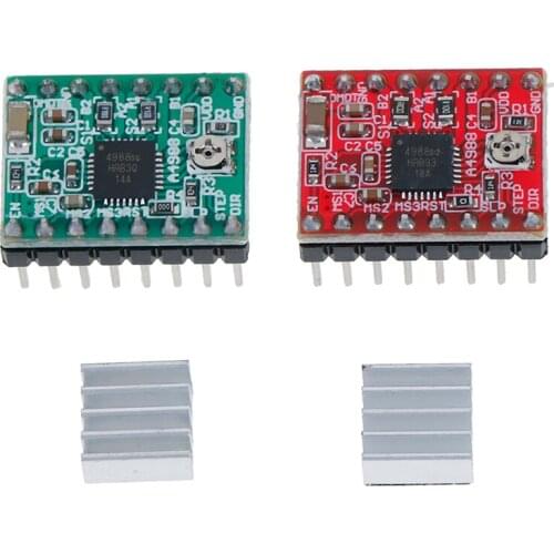 A4988 Stepper Driver Stepstick Motor Driver Reprap 4 PCB Board Replace A4988 For 3D Printer Parts Ramps +1Pc Heatsink