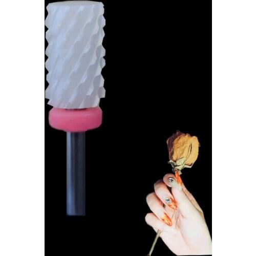 White Ceramic Nail Drill Bit -Large Barrel Bit 3XC
