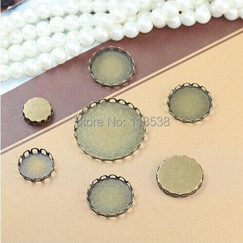 Free shipping 300pcs/lot silver plated Bronze Tone Cabochon Frame Settings 25mm, Cameo Cab setting, pendant base, pendant blank