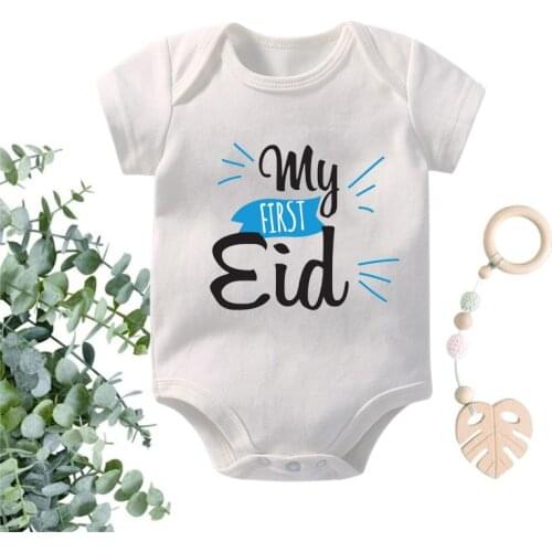 My First Eid Bodysuit for Newborns Clothing for Girls Baby Jumpsuit Outfit Infants Casual Boy Short Sleeve Clothes ropa de bebé