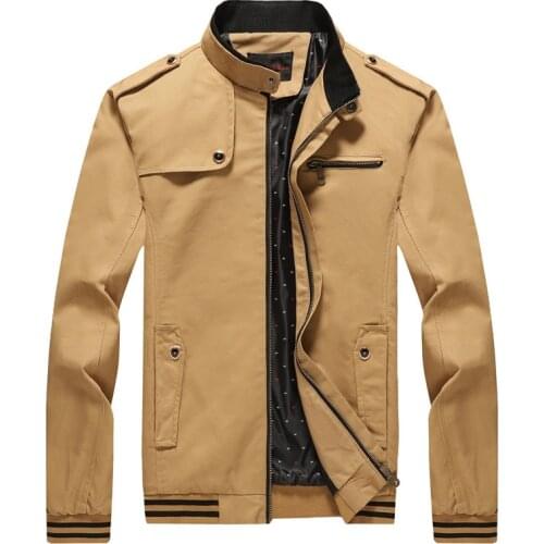Thoshine Brand Spring Autumn Men Cotton Jackets Slim Fit Solid Color Pockets Buttons Male Fashion Outerwear Jacket Brand Coats