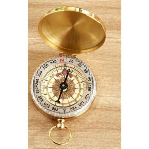 Military Compass Compass Compass Pure Copper Flip Cover Outdoor Adventure Multi Functional Metal With Luminous Pocket Watch Sac