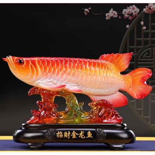 Good luck FENG SHUI decorative statue 2021 HOME OFFICE company SHOP TOP Efficacious Talisman Money Drawing Arowana Golden Fish