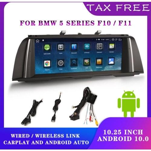 For BMW Series 5 F10 F11 F18 Car Display Monitor Apple CarPlay Android Auto Car Display Monitor 2G+32G 10.25" 12V Bluetooth