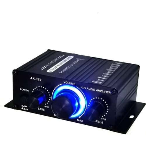 Mini Stereo Amplifier Dc12V Dual Channel Hi-Fi Audio Player Supports Mobile Phone Dvd Input for Motorcycle Car Home Use