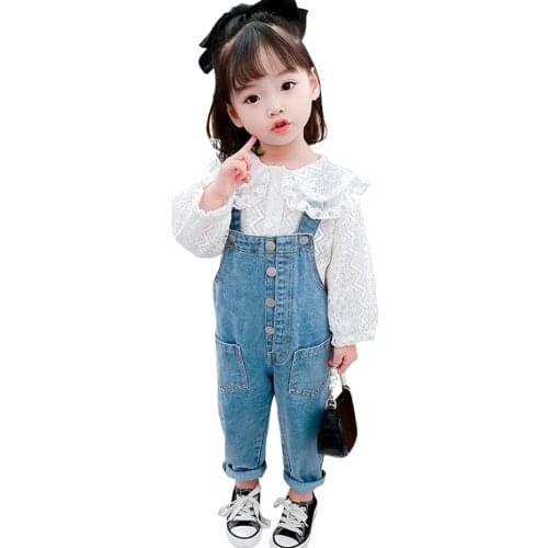 Baby Girl Clothes Set Lace Flower Girl Clothes Blouse + Jumpsuit Outfits For Girls Autumn Winter Childrens Clothes