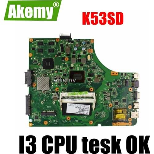 K53SD Motherboard i3 CPU For Asus K53SD A53S K53S X53S P53S Laptop motherboard K53SD Mainboard K53SD Motherboard test OK