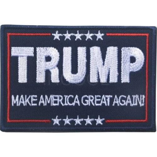 Embroidered Patch President Donald Trump Patch Tactical Emblem Badges Embroidery Patches For Jackets Jeans Backpack Cap