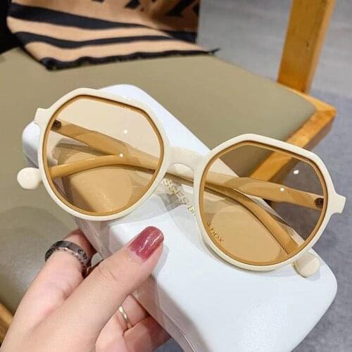 2021 New Fashion Style All-match Trend Sunglasses Personalized Round Frame Sunglasses Trend Candy Color Big Frame Sunglasses
