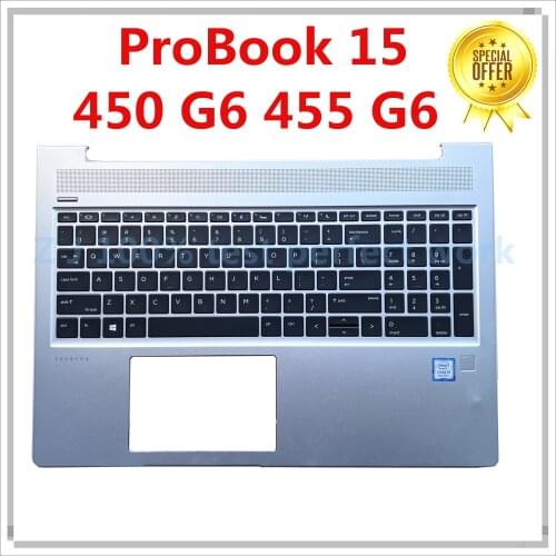 95% New For HP ProBook 15 450 G6 455 G6 Laptop Keyboard With Backlit Palmrest Touchpad US L45090-001 100% Tested Fast Ship