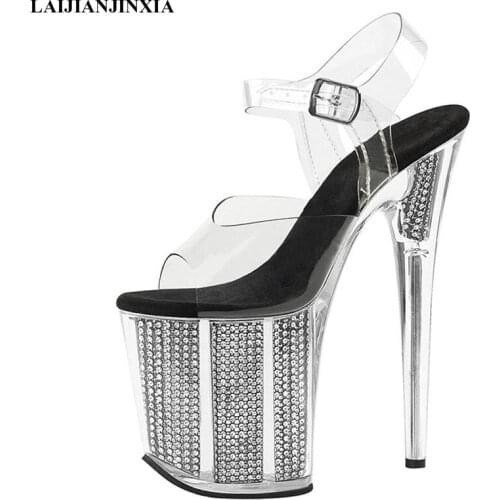 LAIJIANJINXIA New Open Toe Sandals 20 CM Super High Heel Shoes Platforms Pole Dance/Performance/Star/Model Shoes, Wedding Shoes