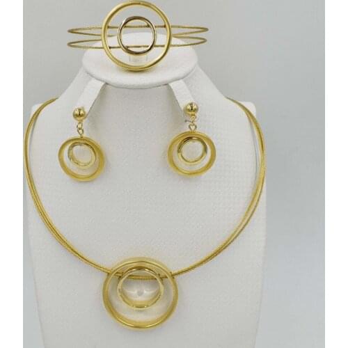 New High Fashion Dubai Jewelry Set for women Nigerian Wedding African Beads Jewelry Sets Parure Bijoux Femme