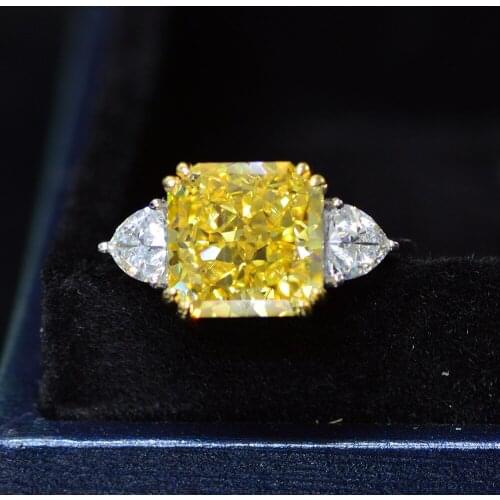 Charm Flower cut 5ct Topaz Diamond Ring 100% Original 925 sterling silver Engagement Wedding band Rings for Women Fine Jewelry