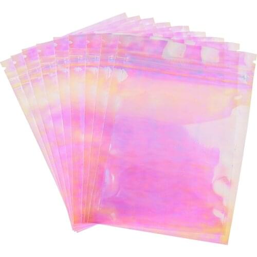 20Pcs Aluminum Foil Star Laser Reclosable Eyelashes Packaging Bag Reclosable Pouches Self-sealing Bag Candy Pouch