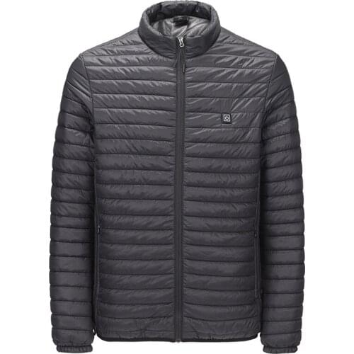 High Quality Men Parkas Fashion Mens Heating Padded Jacket Winter Leisure Small Stand-up Collar Smart Heating Jacket