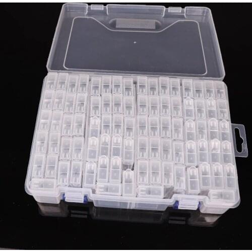 PDMDOG 84 Girds 5D DIY Diamond Painting Tools Storage Box Rhinestone Container Box Diamond Painting Accessories Organizer Case