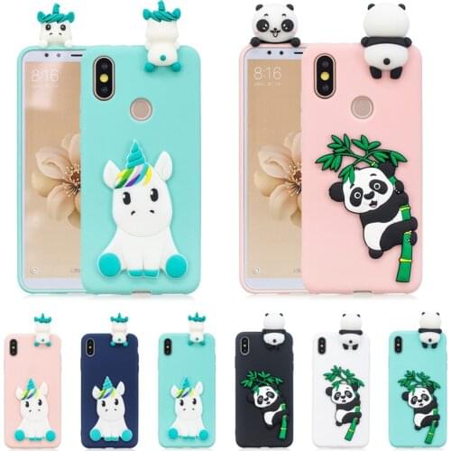 3D Kawaii Panda Unicorn Silicone Cover for Funda Xiaomi Mi A3 A1 A2 Lite Case For Funda Mi 8 Mi 9 9T Note 10 Lite Mi 10 Pro Case