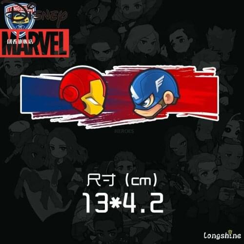 Disney Marvel Scratch Car Sticker Iron Man Spiderman Car Sticker Creative Pattern Personality Trend Car Sticker