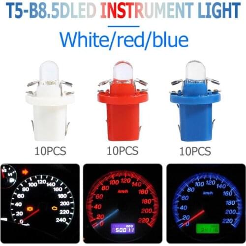 10pcs T5 B8.5D LED Car Light Bulb for Auto Dashboard Instrument Cluster Light High Efficiency Green Light Source Energy Saving