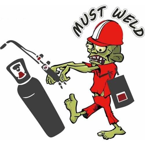 SZWL Funny Decal Must Weld Oxy Fuel Car Sticker JDM Waterproof Accessories for Motorcycle Refrigerator Vinyl Decals,13cm*10cm