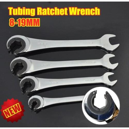 RatchetFix Tubing Ratchet Wrench with Flexible Head MM-19MM Car Hand Maintain Repair Tool chrome vanadium steel material new