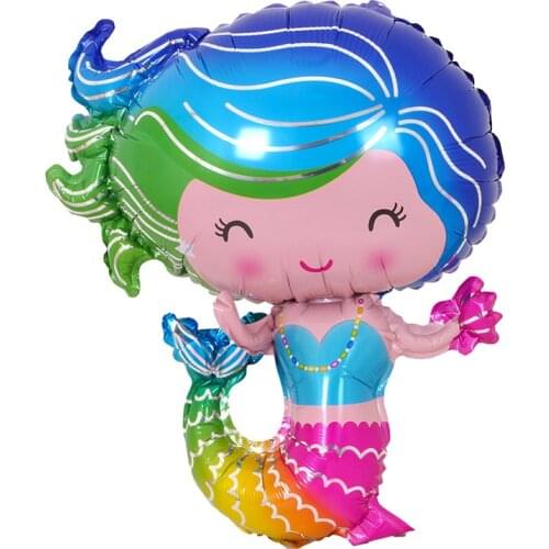 Mermaid Balloon Childrens Toy Light Balloon Birthday Party Decoration Balloon Aluminum Foil Balloon Wholesale
