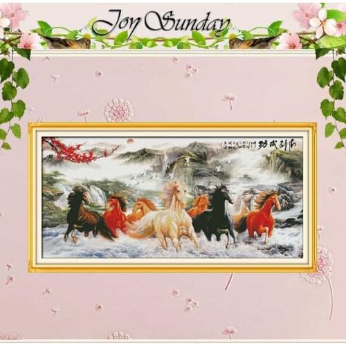 Horses Pattern Counted Cross Stitch 11CT Printed 14CT Cross Stitch Set Wholesale Animals Cross-stitch Kits Embroidery Needlework